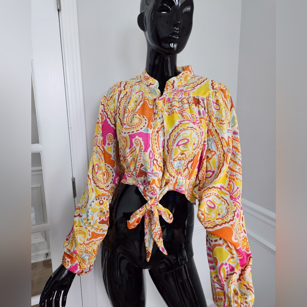 Rachel Zoe Colorful Button Top